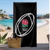 England Rugby Printed Beach Towel Quick Dry Soft TowelPortable Large Rectangular Beach Blanket for Travel Swimming Pool
