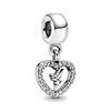 Beautiful 925 Silver Purple Hollowed-out Heart-shaped Beads Charms Fit Charm Silver 925 Original Bracelet Jewelry