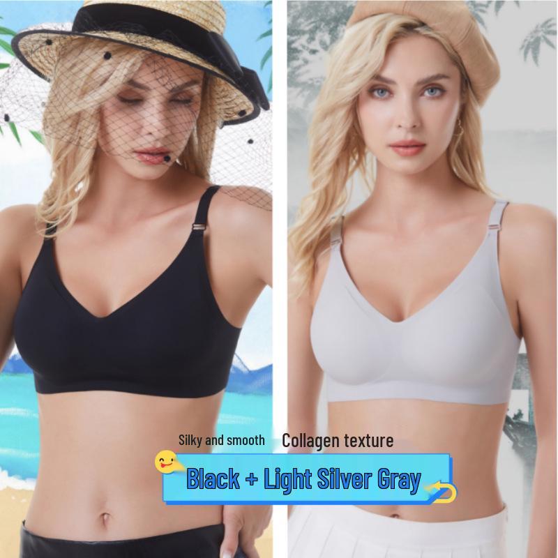 Seamless Wireless Push-Up Bra for Large Busts - Comfortable, Breathable, Lightweight with 4 Hooks