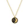 European-American Star Moon Pendant Necklace with Real Gold Electroplating – Simple Style Clavicle Chain Accessory