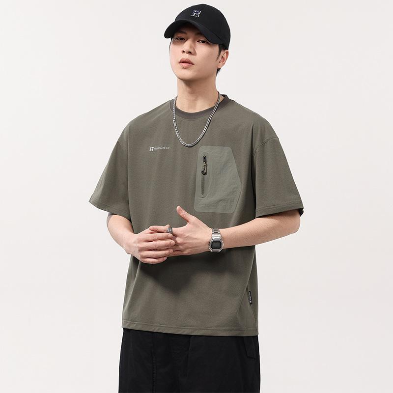 

New Summer Short-sleeved Thin T-shirt Men s Functional Fabric Short T-shirt 4XL