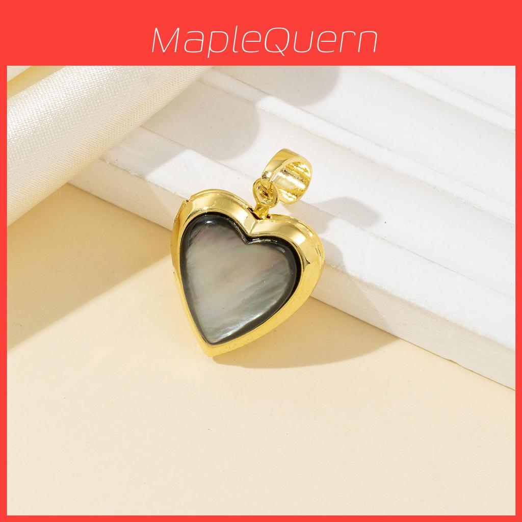 Shell Heart Pendant Jewelry Box With Vintage Brass For Crafting And Gift Making