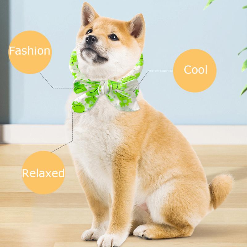 1PC Adjustable Cool Ice Towel Pet Cooling Ice Scarf Heatstroke Dogs Cats Ice Collar Cat Collar Bib