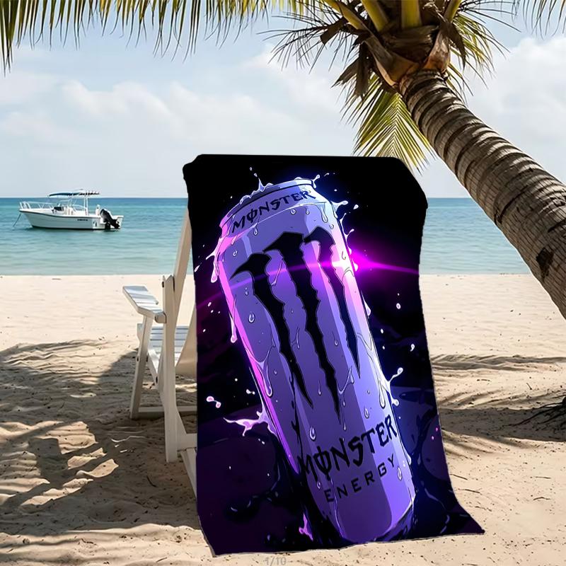 Strandtuch mit Monster Energy LOGO Muster - weich, saugfähig, maschinenwaschbar Leicht&Modern, Schwimmen, Reise-Essentials