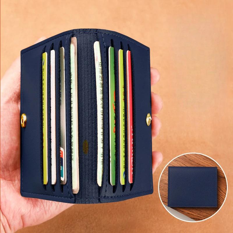 Ultra-thin Small Bank Card Multi Slot Card Holder Wallet for Women and Men Solid Leather Credit Card Bag Male CardHolder
