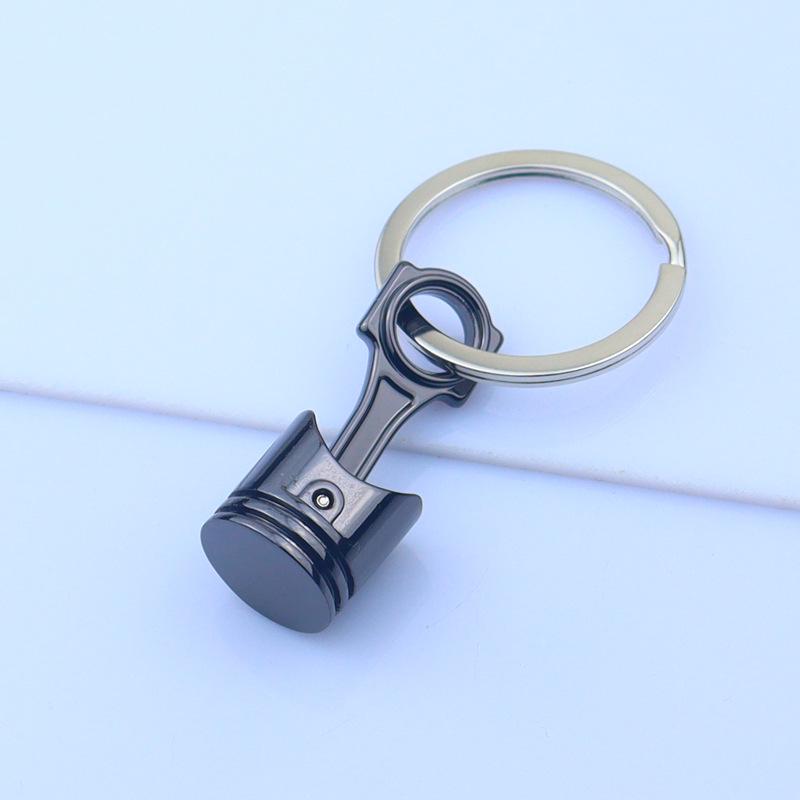 Customized Car Engine Piston Keychain - Metal Automotive Gift Pendant