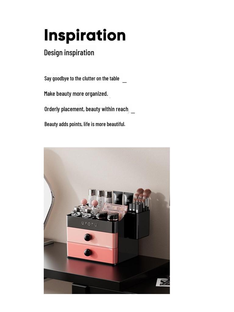 Multifunktionale Kosmetikaufbewahrungsbox mit Schublade - Große Kapazität für Schlafzimmer & Schminktisch