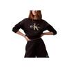 Calvin Klein Letter Print Crew Neck Comfort Long Sleeve Sweatshirt Women Black 40W204P-001