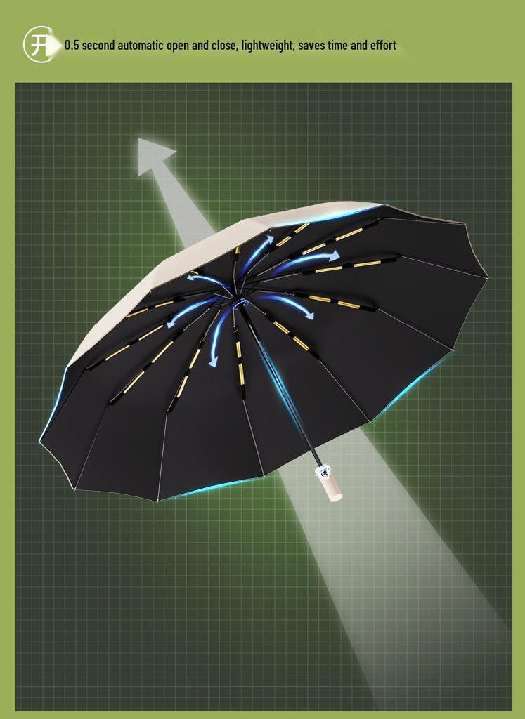 24-Rib Men's Large UV Sun Protection Umbrella with Custom Logo
