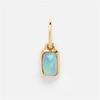 New Titanium Steel 12 Birthstone Pendant DIY Accessories Necklace Square Colored Zircon Pendant Color Preservation