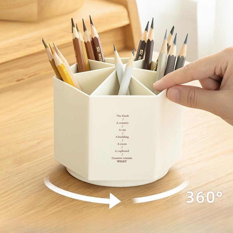 Rotating Large Capacity High-value Storage Pen Holder, Simple Desktop Office Dormitory Storage Box