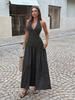 European & American Elegant Retro Polka Dot Halter Long Dress - Women's Spring/Summer 2026 Collection