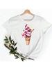 Tee Shirt T Wounisex Ice Cream Watercolor Casual Fashion Tshirt Top Female Lady Clothes Short Sleeve Graphic T-Shirts