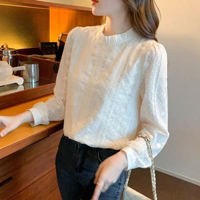 Charming Lace and Chiffon Underlying Shirt, Modern and Stylish, Slim Fit and Flattering