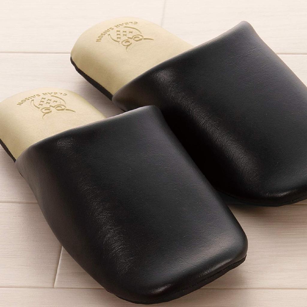 Senko CLEAR SAISON Sanitizer 97466 Two-Tone Slippers, Approx. 28cm, Black, Alcohol-Hand Compatible,