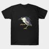Men Black Print T-shirt Black-Crowned Night Heron No-Cut Transfer Paper Print Cotton Tshirt