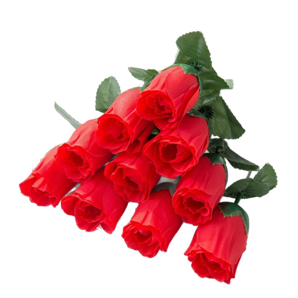 Boutons de Rose Fleurs en Tissu de Soie Fleurs Artificielles Mariage Décoration de Maison Fleurs Hôtel Roses Roses Simples Simulation de Rose Accessoires de Prise de Vue Fleurs Artificielles