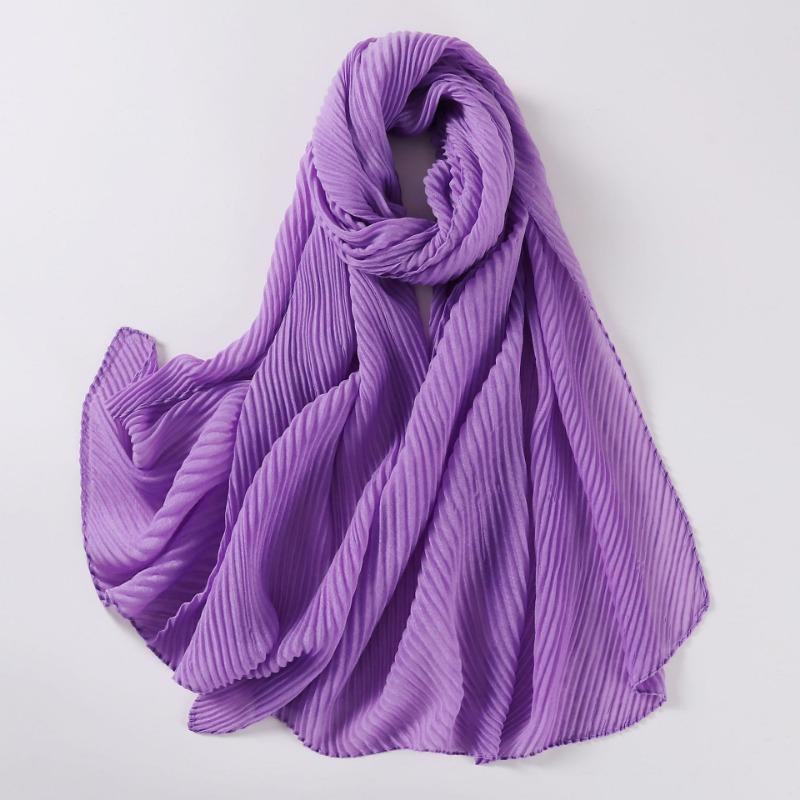 Large Size Pleated Hijab Scarf For Women Muslim Daily Wear