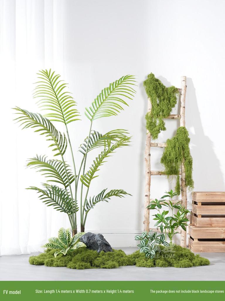 Luxury Faux Green Plant and Flower Decor - Indoor Moss and Grass Clusters for Elegant Landscaping.