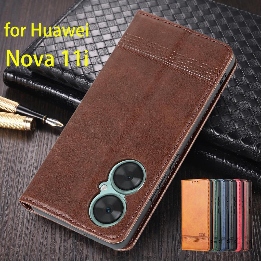 Deluxe Magnetic Adsorption Leather Fitted Case for Huawei Nova 11i Flip Cover Protective Case Capa Fundas Coque
