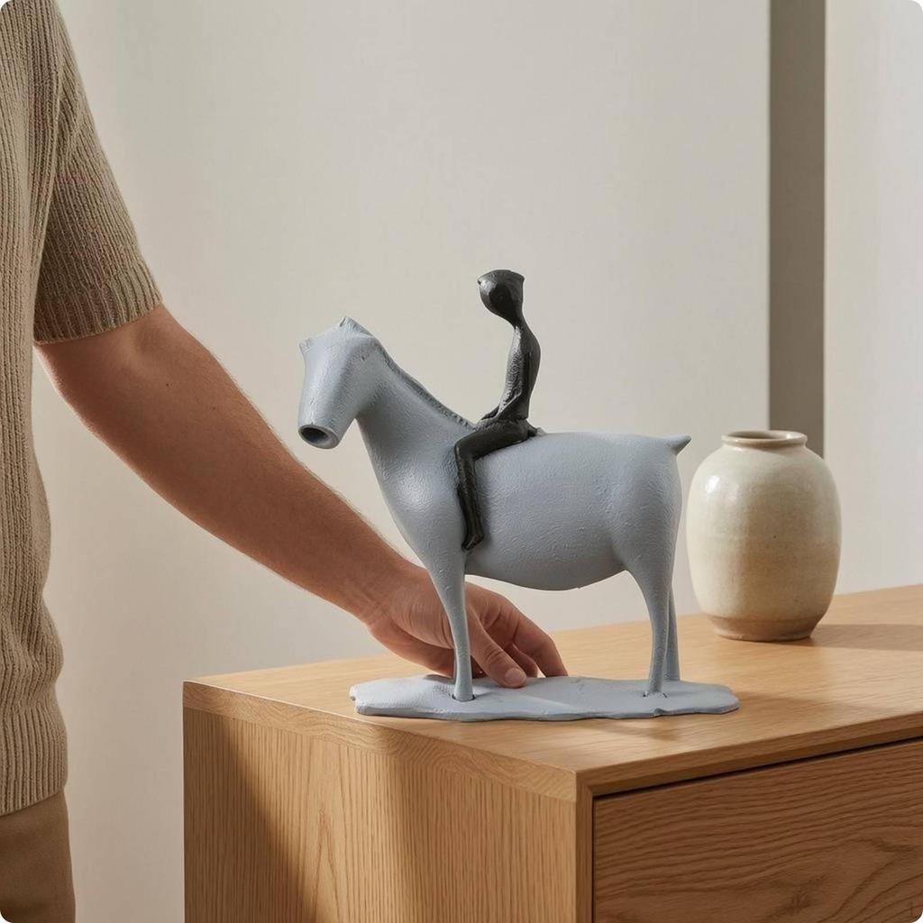 Equestrian Statue Minimalist Horse Sculpture Modern for Home Display, Living Room,