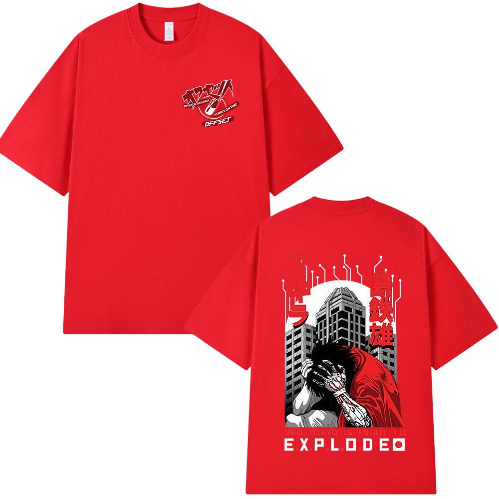 Anime Akira T Shirts 90s Japanese Unisexga Movie Shotaro Kaneda Shima Tetsuo T-shirt Unisex Women Clothing Fashion Oversized T-shirts S