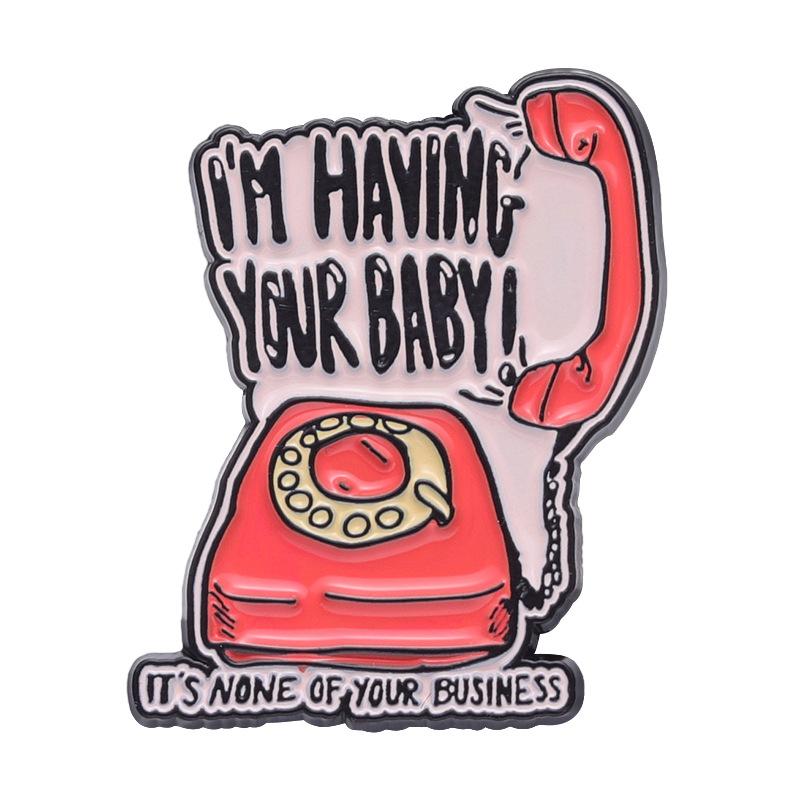 

Stylish Letter Cartoon Brooch In Colorful Vintage Telephone Shape Perfect For Personal Expression XZ8951