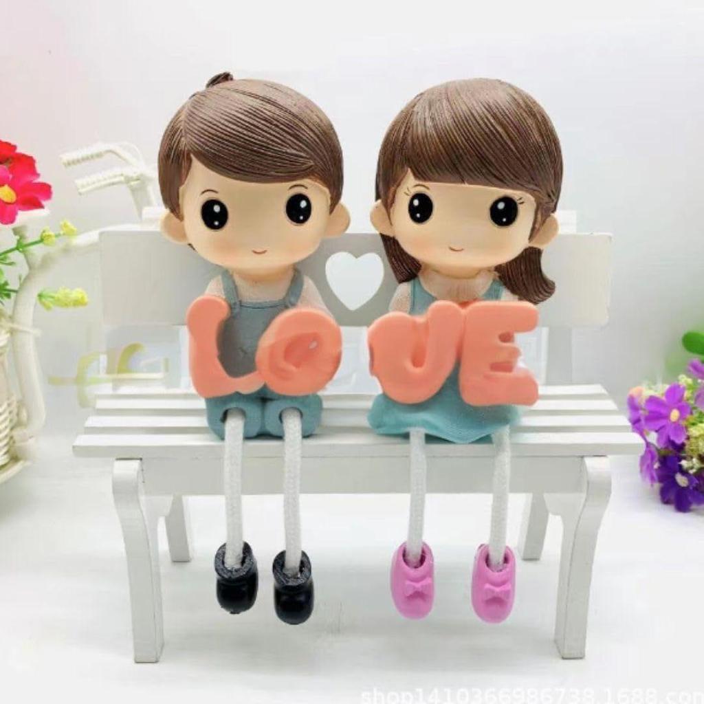 1 Set Hanging Legs Romantic Couple Showpiece | Cute Boy &Girl | Gift for Him/Her, Mother's Day,Home Décor, Living Room,
