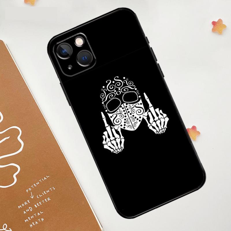 Middle Finger Skeleton Skull Bone Case For Apple iPhone 16 15 14 12 11 13 Pro Max Mini XR 15 16 Plus 16e Protective Cover