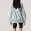 Adidas Stella McCartney Collaboration Striped Pattern Full Print Stand Collar Long Sleeve Jacket Women Jacket White HT1102