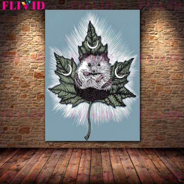 Star In the Eyes of Witches "Vintage Wall Art Oil Painting Moon Wizardry Worship and Crystal Art Poster