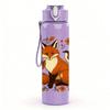 1PC Autumn Floral Fox Illustration 750ml Color Plastic Sports Water Bottle Leakproof Flip Straw Lid Suitable for Sports Office Home Use
