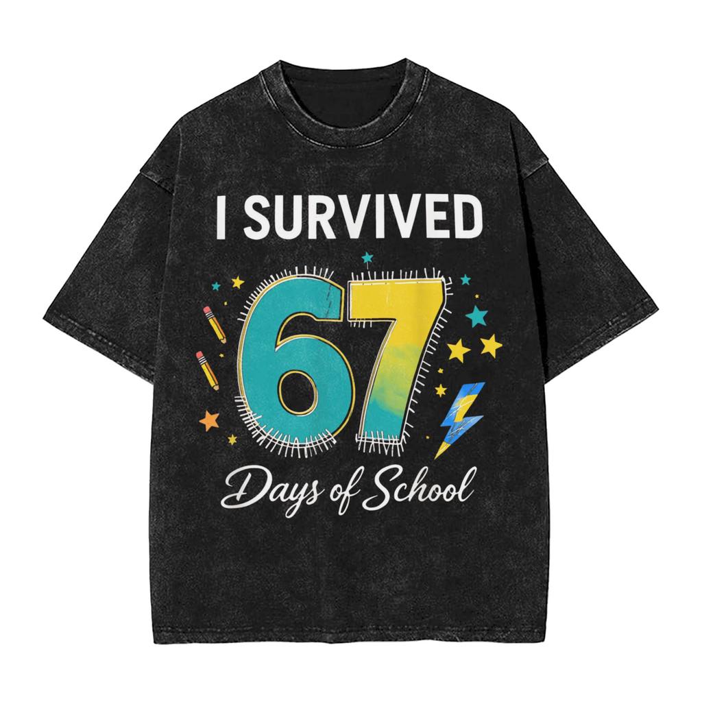Novelty Lets Get 6 7endy Funny 67 Meme Tshirt Men Round Collar Pure Cotton Washed T Shirt Short Sleeve Tees Printed Clothing