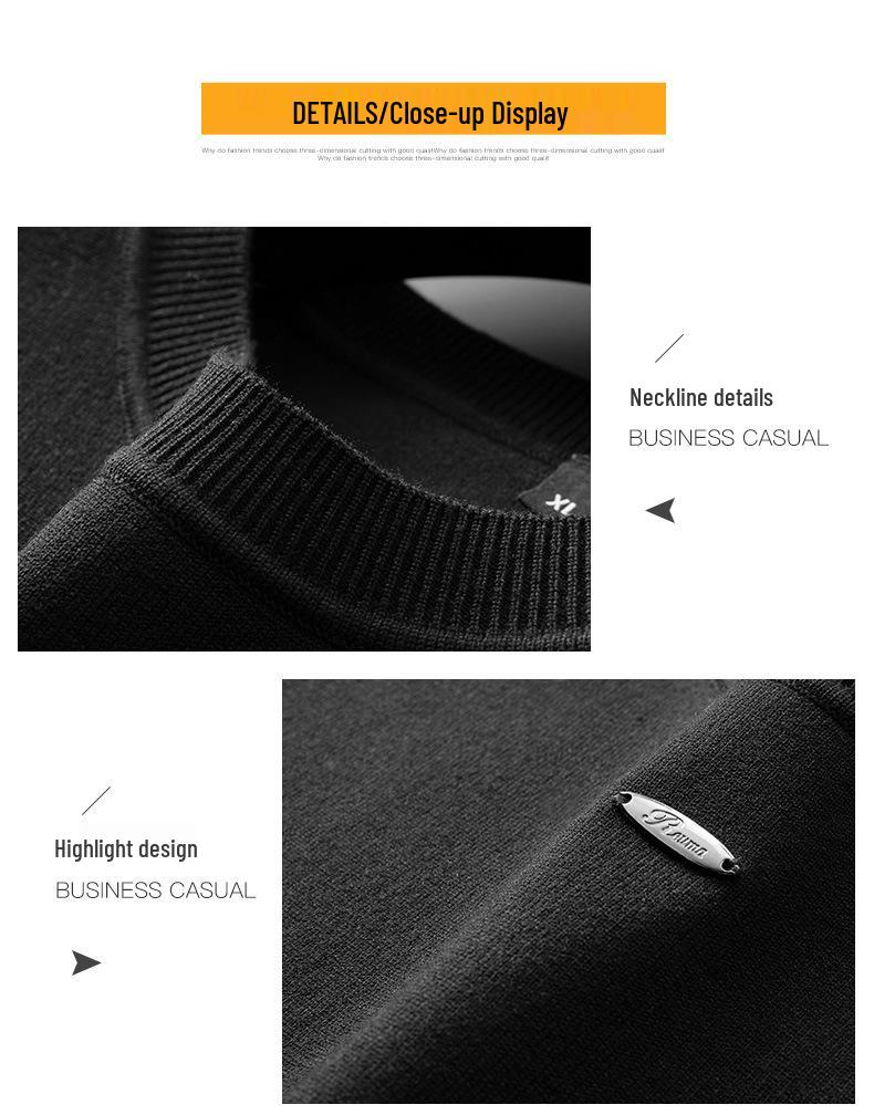 Plus Size Men's Round Neck Short Sleeve Knit Pullover - 2025 Autumn/Winter Collection