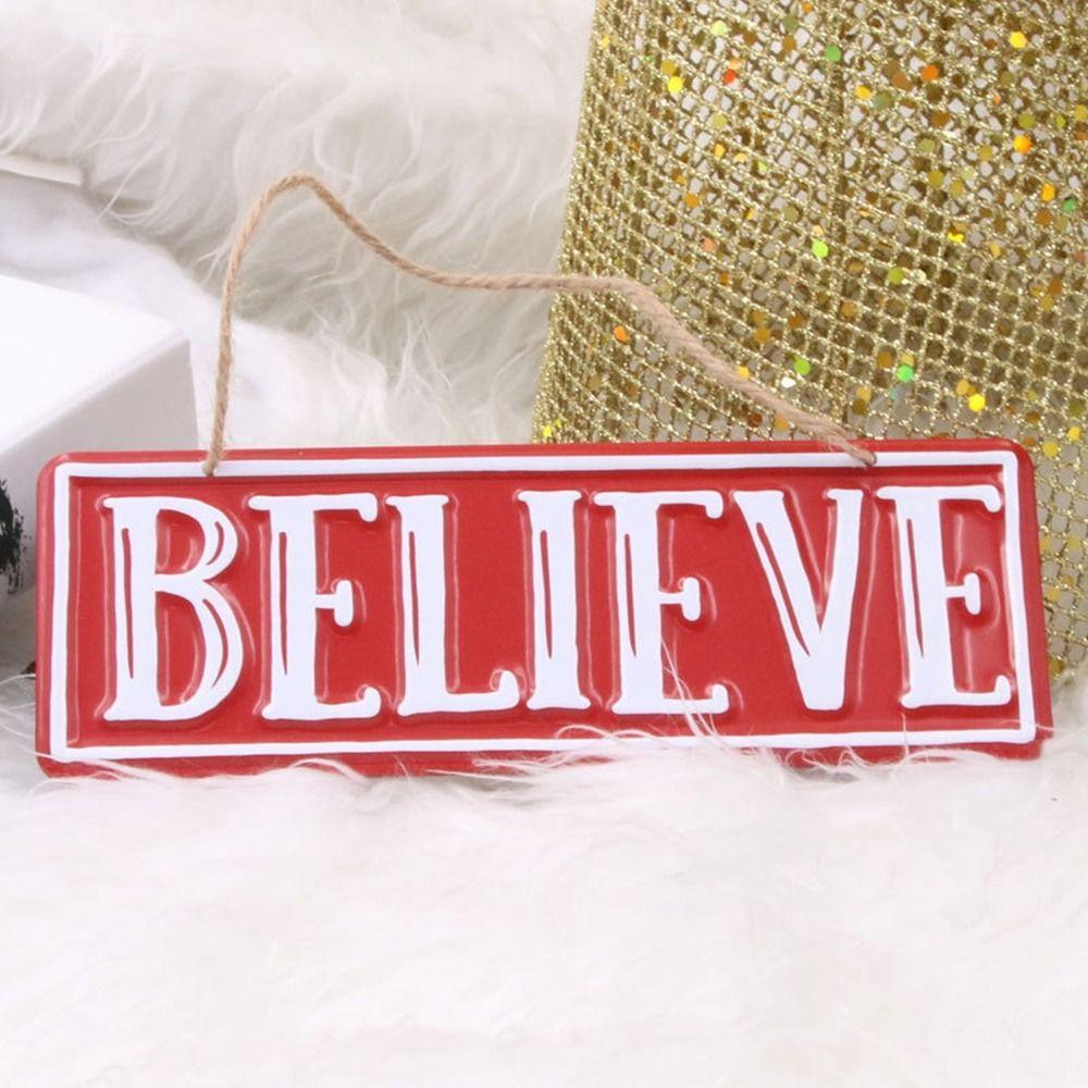 Creative Christmas Welcome Card Iron Christmas Pendant Christmas Sign Plaque  Merry Christmas