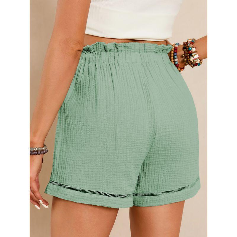 American Shiying Solid Texture Versatile High Waist Shorts Women 2025 Summer New Thin Breathable Casual Pants