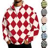 Men's Casual Quarter-Zip Stand Collar Sweatshirt, Printed Design for Everyday Wear