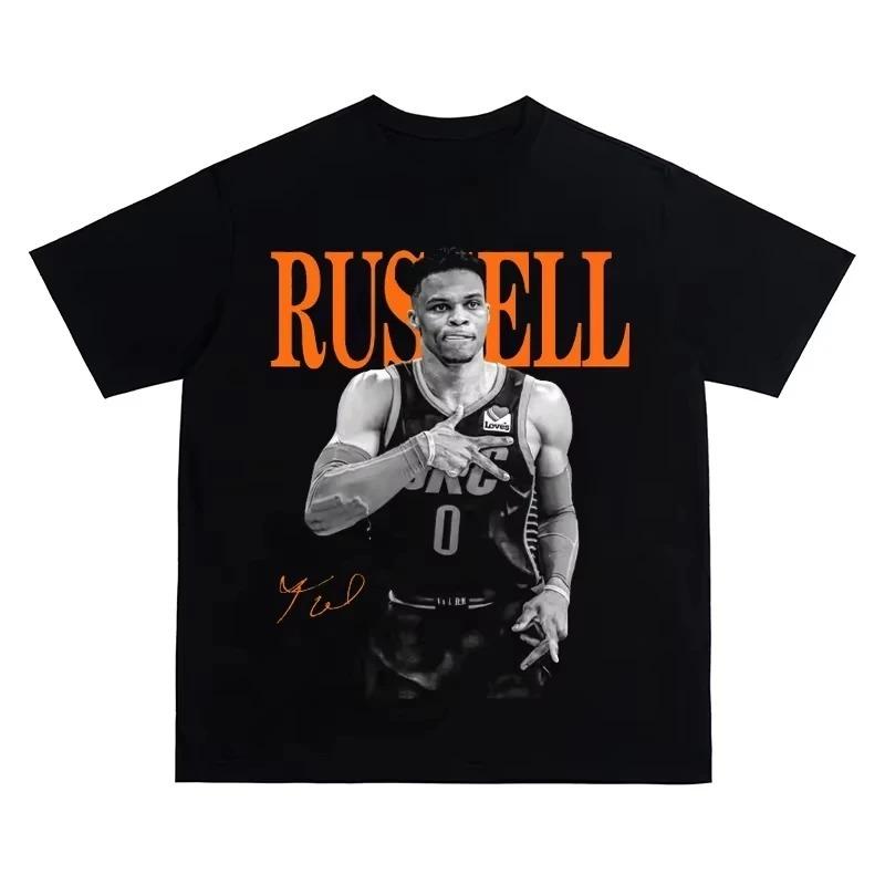 T-shirt Russell Westbrook Uomo Donna Grafica Basket Streetwear Oversize Maglietta Fan Stile Harajuku Moda Trendy Top