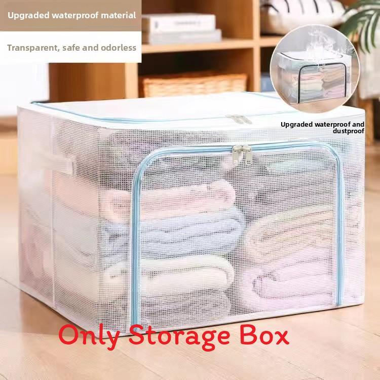 Foldable Steel Frame Storage Bin With Clear Pvc For Bedroom Organizing And Clothes