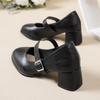 Fashion Elegant High Heels Pumps  Janes Shoes Large Size 42 Black Red White Women's Heeled Dance Party Wedding Shoes Classic