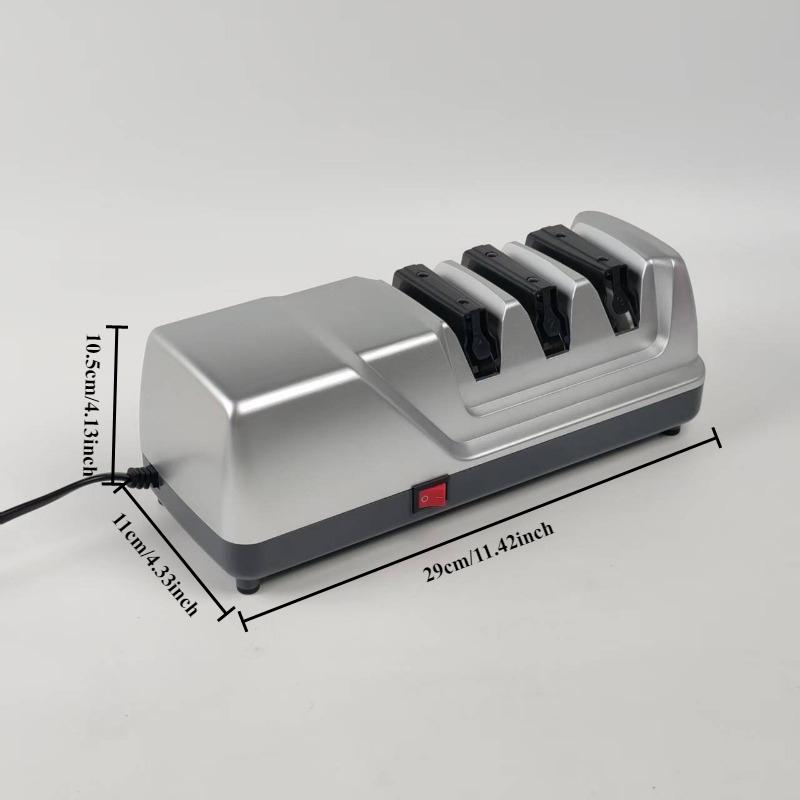 NEW Electric Knife Sharpener-Diamond Wheel System 3-Stage Sharpening (Coarse/Fine/Polish) Fast & Safe for Kitchen Chef