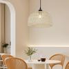 Wabi-Sabi Style Japanese Woven Rattan LED Pendant Light for Home & Restaurant