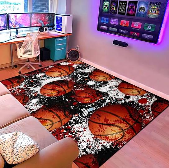 Soccer Rug Soccerball Carpets for Kids Soccer Ball Sport Area Rug Soccer for Boys Room Bedroom Living Room Sofa Floor Mat Decor 40x60cm