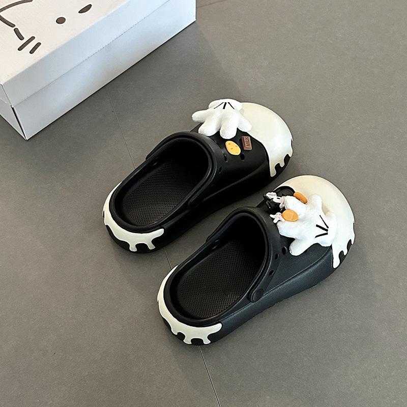 

Мультяшная платформа Микки со юбкой, обувь с отверстиями, летняя EVA модная верхняя одежда, повседневные шлепанцы, голова сумки, пляжные сандалии 35-36 чёрный