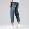 Calça Jeans Simples Jovem Masculina Jeans Solta e Confortável Calça Reta Masculina