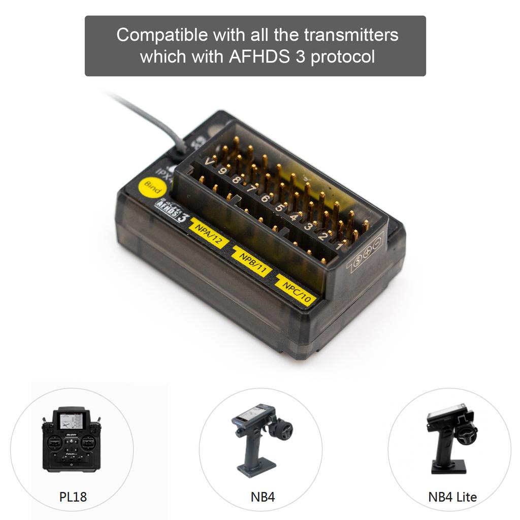 2.4GHz 12CH Receiver PWM PPM Ibus for AFHDS3 Transmitters RF Modules PL18/ NB4 /NB4 Lite RC Car Boat Vehicle