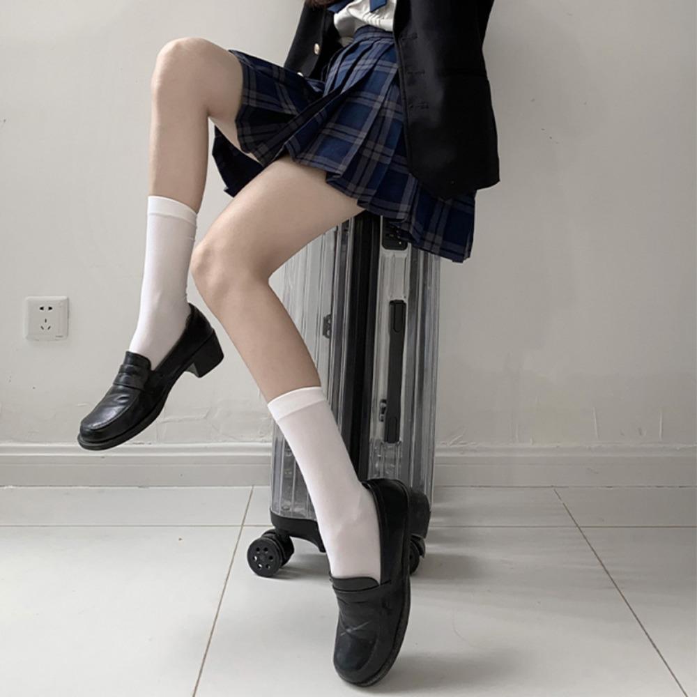 Japanese Velvet Knee Socks, Student Thigh Socks Medium High Socks Plus Stockings Autumn, Women's High Socks