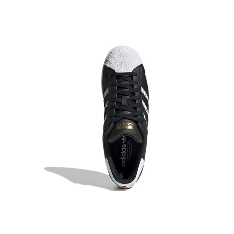 Adidas Superstar Schwarz Mehrfarbig Kleeblattstreifen Sneaker FZ0058