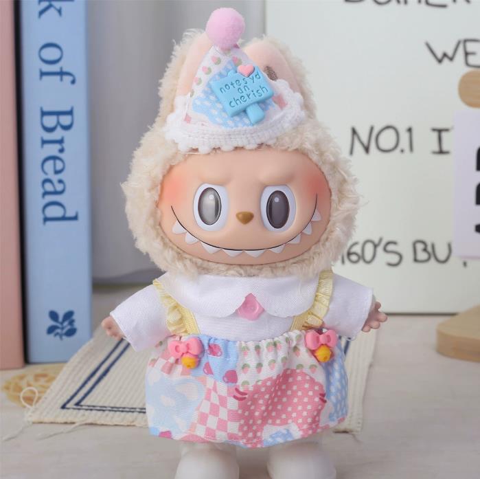 Oblečení pro panenku Labubu Oblečení 17cm Vyměnitelné Módní Kostým pro Plyšové Hračky