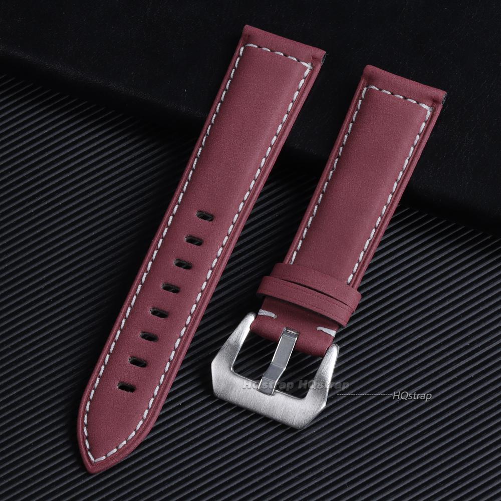 Leather Watchband Bracelet Black Blue Brown Vintage Matte Watch Strap for Women Men 18mm 20mm 22mm 24mm Universal Wrist Band